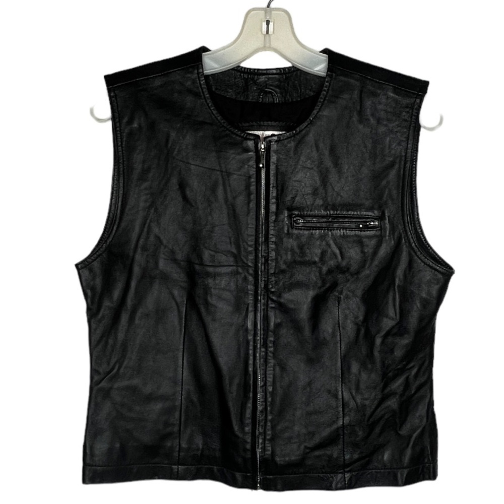 Vintage Saguaro West Black Leather Vest